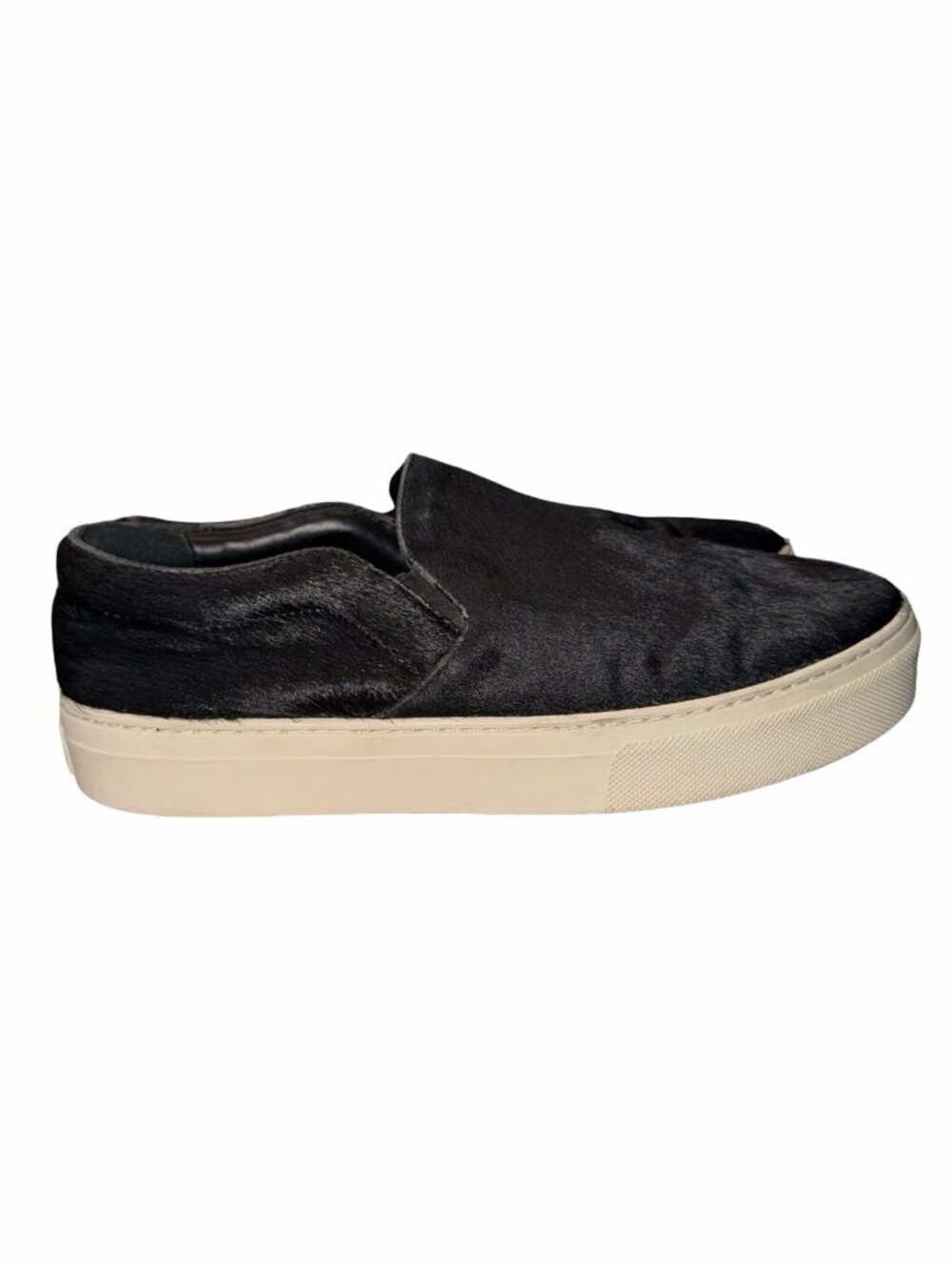 Celine Paris Black Calf Hair Skater Slip On Platform Sneakers Phoebe Philo 37